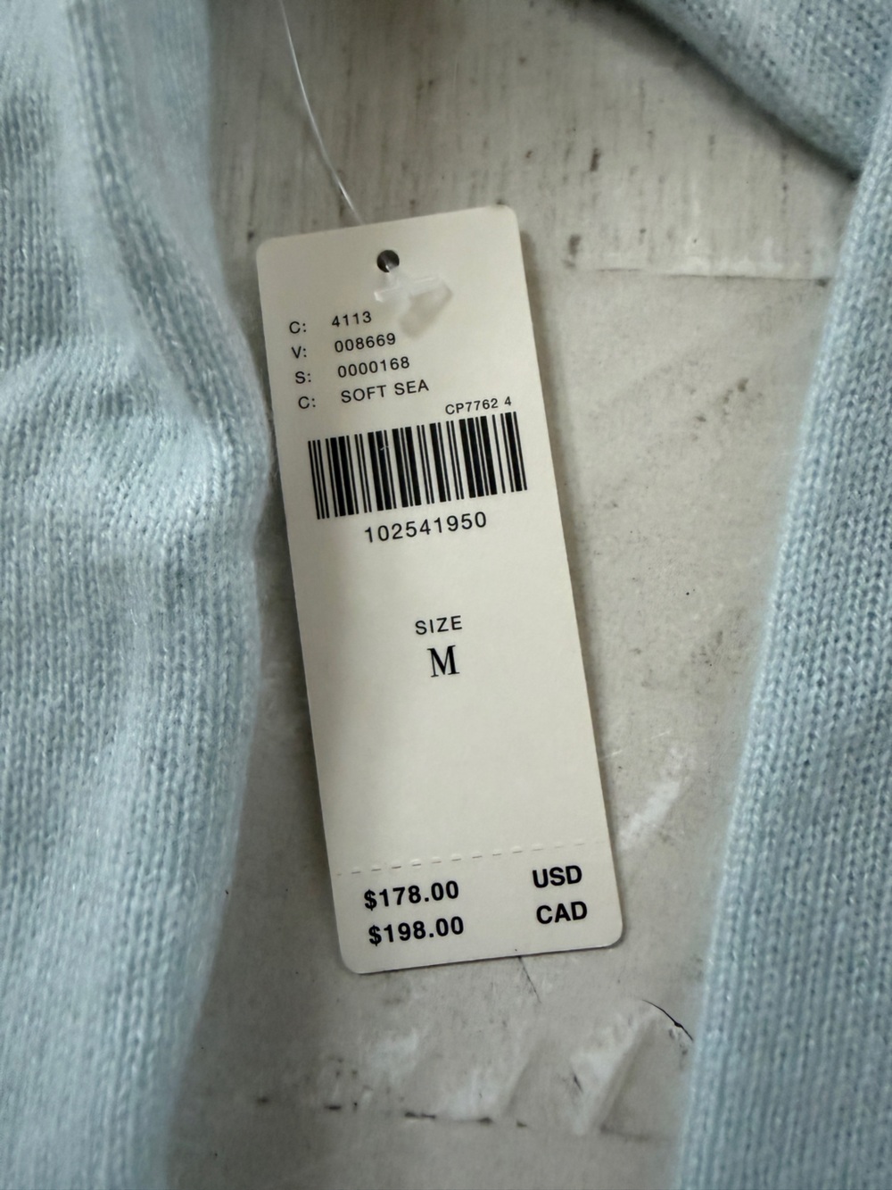 Anthropologie Pilcro The Jensen Cashmere Polo Sweater Dog Light Blue NWT Medium - Picture 9 of 12